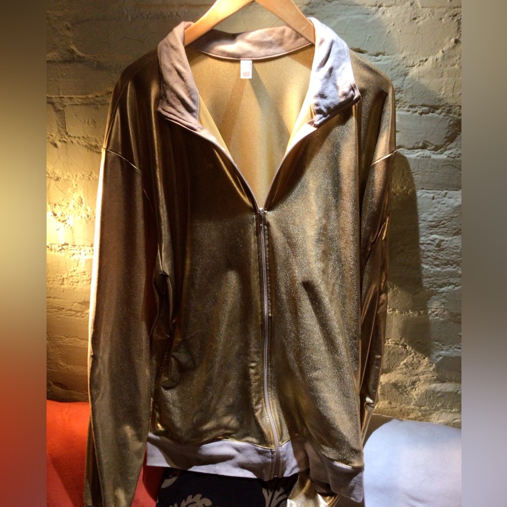 Rare Vintage American Apparel Gold Lame tracks Jacket *rEAD